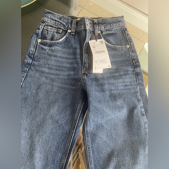 NWT ZARA Wide Leg Patchwork Collection Jeans SIZE 32 - Picture 5 of 16